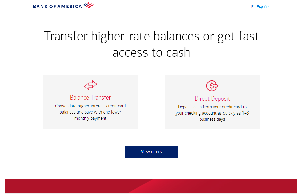 How to Transfer Balance from Bank of America